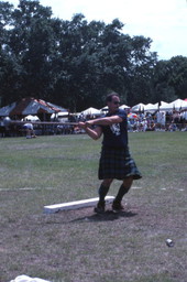 Competition participant throwing the hammer during the Highland Games in Dunedin, Florida.