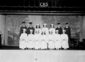 Graduates of Crawfordville High School in caps and gowns