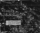 Aerial view with markings to indicate future growth of Capitol Center.