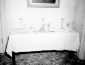Tableware set on display at Goodwood