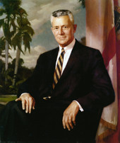 Painted portrait of Florida's 33rd Governor LeRoy Collins - Tallahassee, Florida.