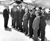 Governor Farris Bryant welcoming diplomats - Tallahassee, Florida.