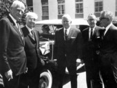 5 former Florida governors having a chat before festival - Tallahassee, Florida.