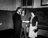 Dan McCarty being greeted by a woman - Tallahassee, Florida.