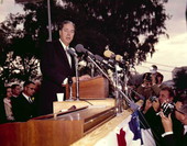 Florida's 35th Governor Haydon Burns giving his inaugural address - Tallahassee, Florida.