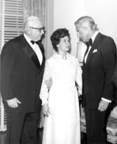 Florida's first lady Donna Lou Askew with Justice Roberts (left) and Treasurer Ashler at Mansion - Tallahassee, Florida.