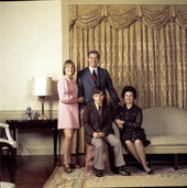 Florida's 37th Governor Reubin Askew and his family pose in the mansion - Tallahassee, Florida.
