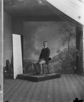 Laurie A. Perkins posed in Harper's studio.
