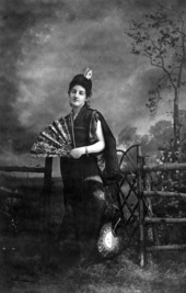 Kate Kemper in Japanese kimono dressed for the opera "The Mikado".