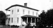 Viller Wabjen on porch of Live Oak Plantation house - Leon County, Florida