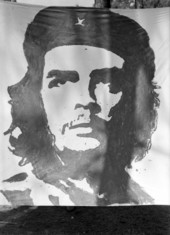 Banner of famed Argentine Marxist revolutionary Che Guevara at Florida State University during the Vietnam Moratorium - Tallahassee, Florida.