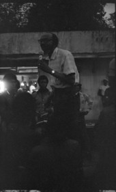 Reverend C.K. Steele speaking to crowd during the "Free Bill Johnson" rally.
