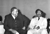 Unidentified African American men at a civil rights event.