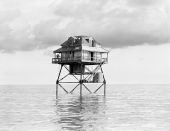 Deactivated light station on stilts located near the entrance to the Northwest Channel leading into Key West, Florida.