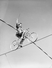 Henrietta Wallenda, of the Flying Wallendas daredevil circus act, shown during practice in Sarasota, Florida.