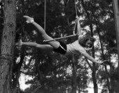 Helen Wallenda, of the Flying Wallendas daredevil circus act, shown during practice in Sarasota, Florida.