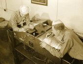 Naval Photography School students labeling photographic negatives at NAS Pensacola.
