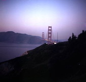 View showing the Golden Gate Bridge in San Francisco, California.