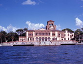View of the John Ringling mansion, Ca'd'Zan, in Sarasota, Florida.