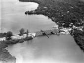 Aerial view showing old Stickney Point bridge near Sarasota, Florida.