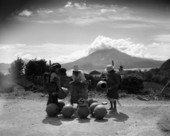 Guatemalans with pottery near Lake Atitlan in Solola, Guatemala.