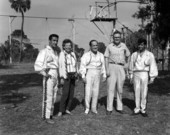 Joe and Lois Steinmetz with members of the Flying Wallendas daredevil Ringling Circus act in Sarasota, Florida.