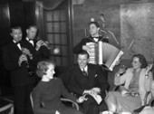 View of guests and musicians aboard the S.S. Florida of P. & O. Line traveling between Miami and Havana.