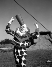 Ringling Circus clown Albert "Flo" White in Sarasota, Florida.