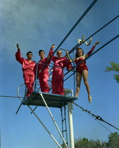 Flying Wallendas daredevil circus act in Sarasota, Florida.