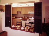 Interior view showing the kitchen of an apartment in Sarasota, Florida.