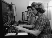 Telephone switchboard and operators in Bradenton, Florida.