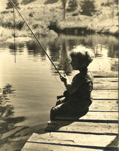 Photographer's daughter Lois Duncan fishing in Pennsylvania.