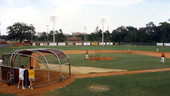 View of batting practice at the FSU ballpark in Tallahassee, Florida.