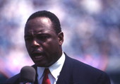 Michael McCary singing the National Anthem for the Jacksonville Jaguars inaugural game against the Houston Oilers.
