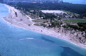 Aerial view looking south over Crandon Park Beach at Key Biscayne.