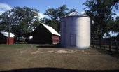 Silo and farm buildings at the historic Lyndhurst Plantation in Monticello.
