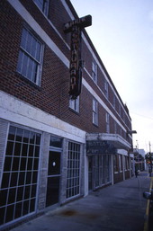 Close-up view of entrance to restaurant at Hotel Marie in Panama City.