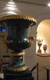 Malachite urn and pedestal at the Lightner Museum in St. Augustine.