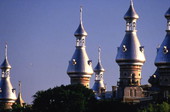 Close-up view of the Moorish minarets at the University of Tampa.