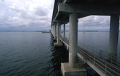 Walkway beneath the Card Sound Bridge.