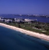 Aerial view looking over the Palm Beach Par 3 Golf Course.
