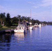 View showing boats in Stuart, Florida.