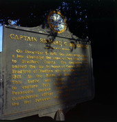 Historical marker dedicated to Captain Richard G. Bradford in Starke, Florida.