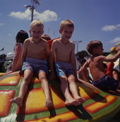 Young visitors at the Water Mania theme park in Kissimmee, Florida.