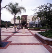 View looking toward the Homer R. Denius Student Center at the Florida Institute of Technology in Melbourne, Florida.