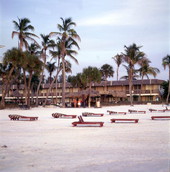 View showing The Outrigger beach resort at Ft. Myers Beach, Florida.