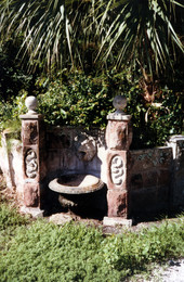 Fountain at the Koreshan State Historic Site in Estero, Florida.