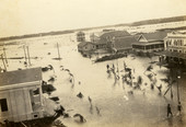 Bird's eye view overlooking a section of Everglades City after the 1926 hurricane.