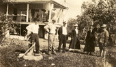 Postcard showing group of Koreshans at unidentified Florida location.
