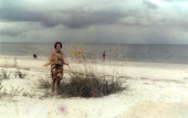 Muriel Hamilton at the beach.